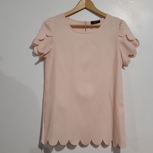 Shein Peach Scolloped Blouse Sz XS